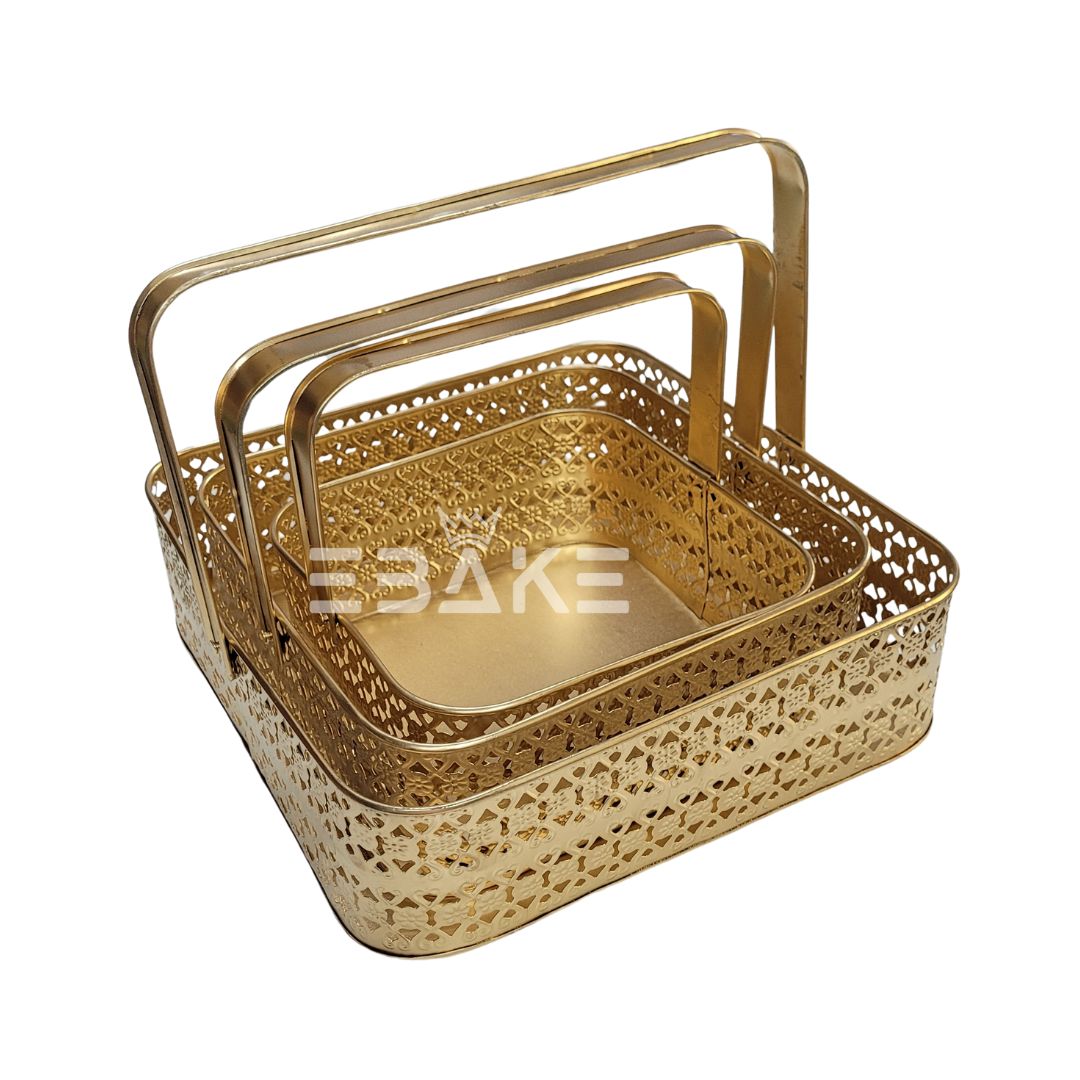 Large Metal Hamper Basket Square (Set of 3)