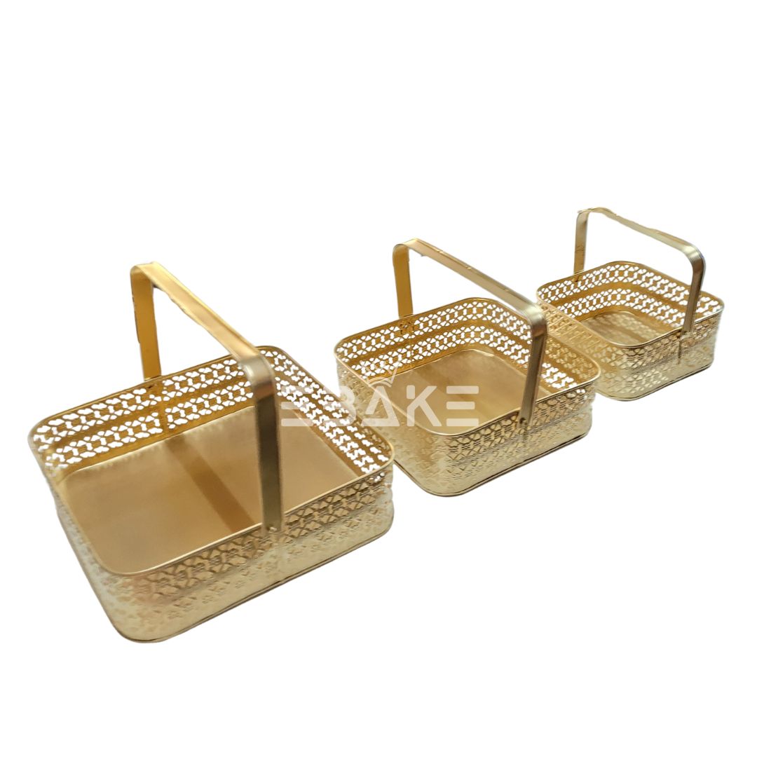 Large Metal Hamper Basket Square (Set of 3)