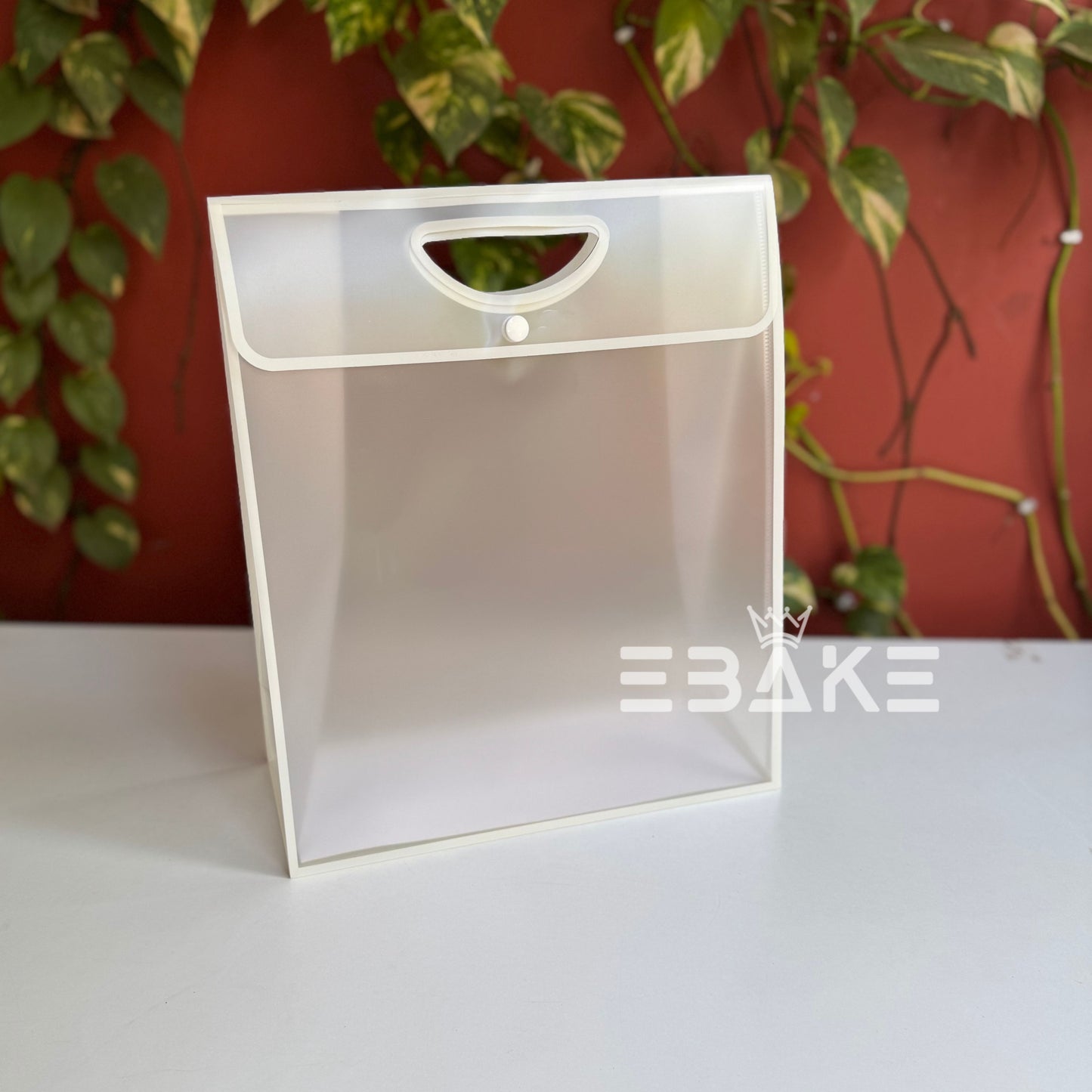 Large Frosted PVC Hamper Bag/Semi Transparent Goodie Bag (33x28x12cm) Set of 4 Colours