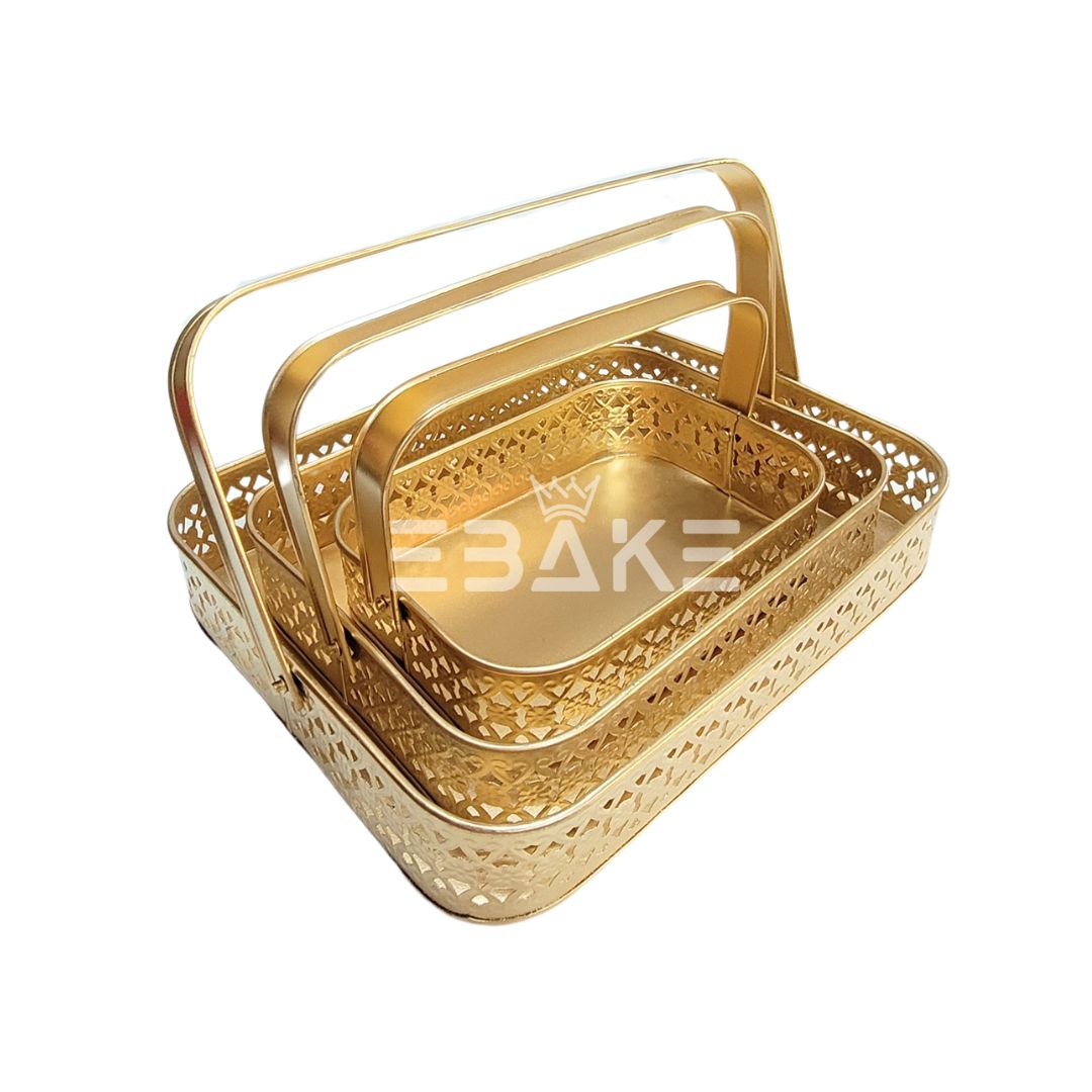 Metal Hamper Basket Rectangle (Set of 3)