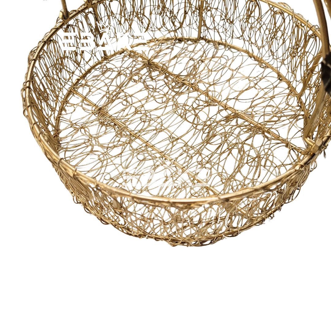 Metal Mesh Hamper Basket Round (Set of 2)