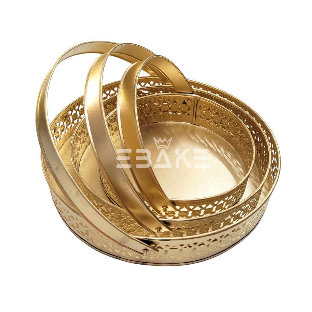 Metal Hamper Basket Round (Set of 3)