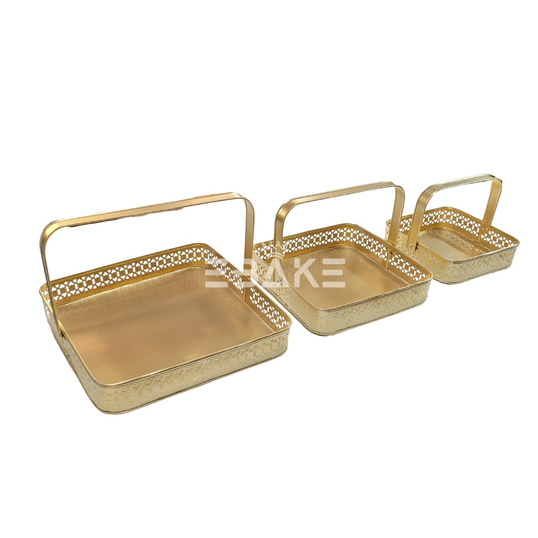 Metal Hamper Basket Square (Set of 3)