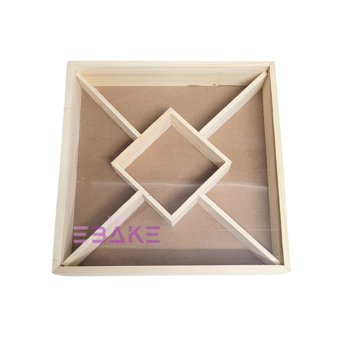 Pinewood Box With Lid / Square Wooden Hamper Box